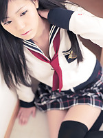 Saemi Shinohara Asian looks amazing in school uniform and socks