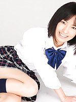 An Mashiro Asian shows nasty behind under school uniform skirt