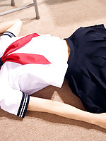 Kaori Ishii Asian is naughty and shows legs under uniform skirt